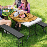 Patrick's Day Golden Retriever Print Picnic Table Cover