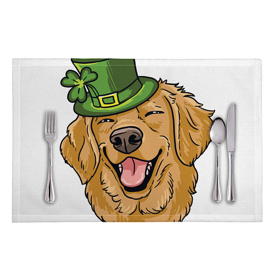 Patrick's Day Golden Retriever Print Placemat