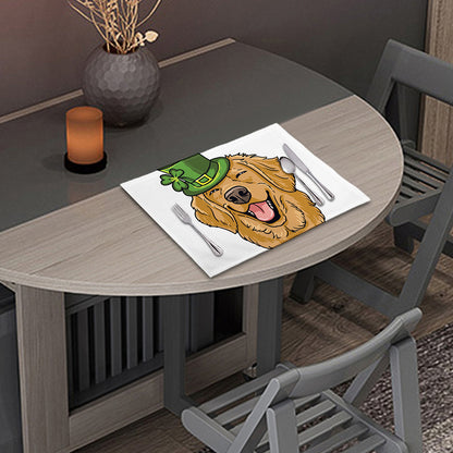 Patrick's Day Golden Retriever Print Placemat