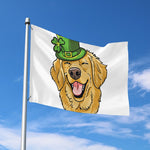 Patrick's Day Golden Retriever Print Polyester Flag