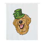 Patrick's Day Golden Retriever Print Polyester Shower Curtain