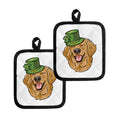 Patrick's Day Golden Retriever Print Pot Holders