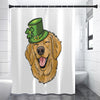 Patrick's Day Golden Retriever Print Premium Shower Curtain