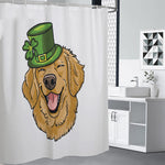 Patrick's Day Golden Retriever Print Premium Shower Curtain