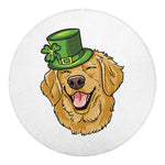 Patrick's Day Golden Retriever Print Round Blanket