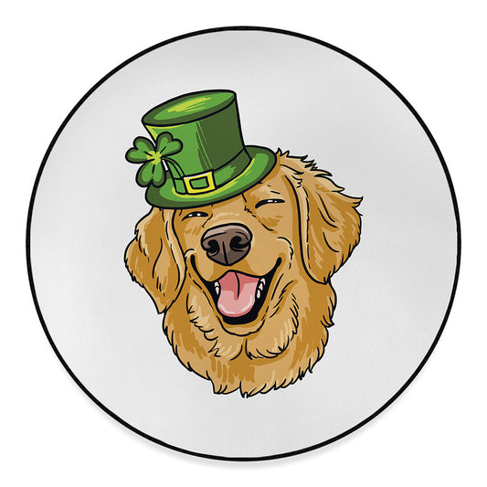 Patrick's Day Golden Retriever Print Round Floor Mat
