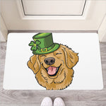 Patrick's Day Golden Retriever Print Rubber Doormat