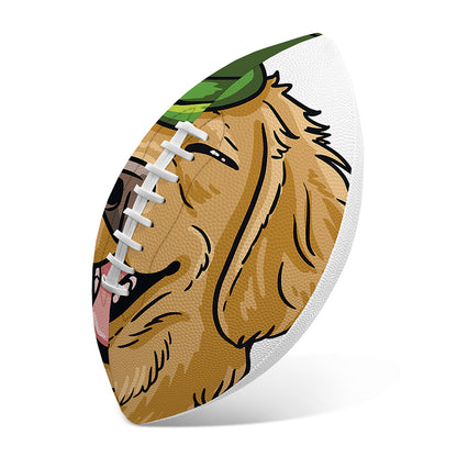 Patrick's Day Golden Retriever Print Rugby Ball