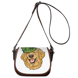 Patrick's Day Golden Retriever Print Saddle Bag