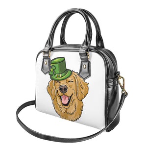 Patrick's Day Golden Retriever Print Shoulder Handbag