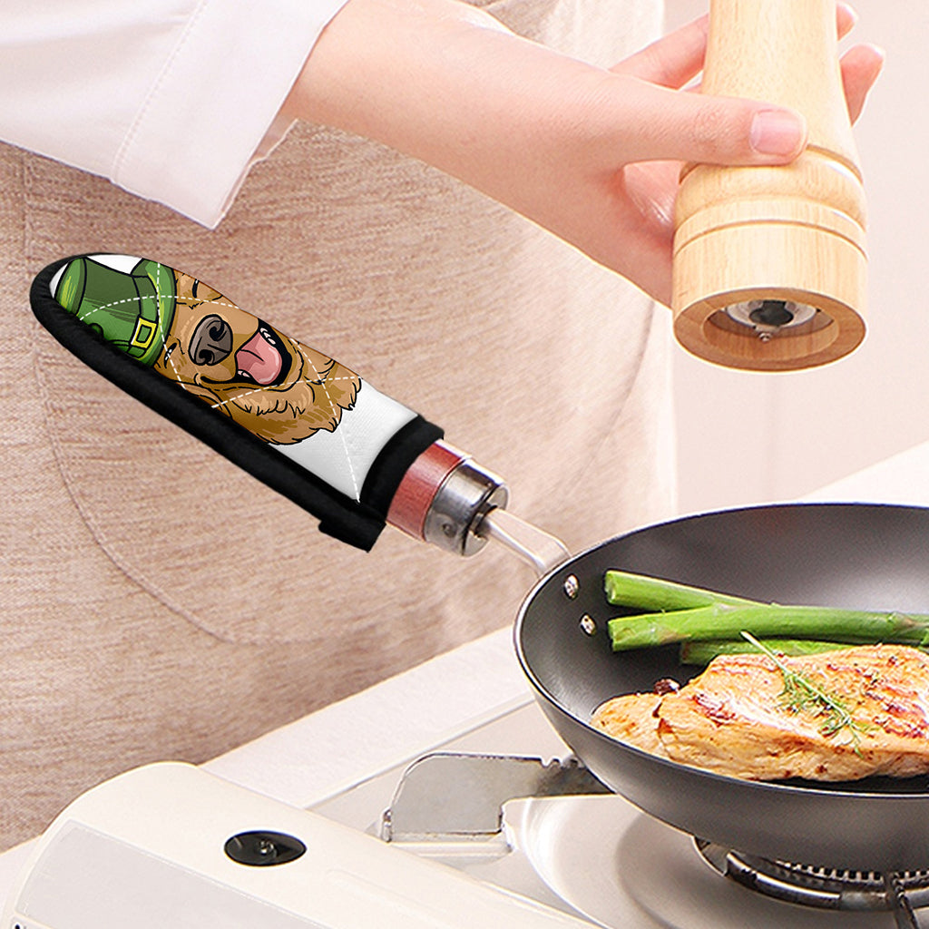 Patrick's Day Golden Retriever Print Skillet Handle Cover