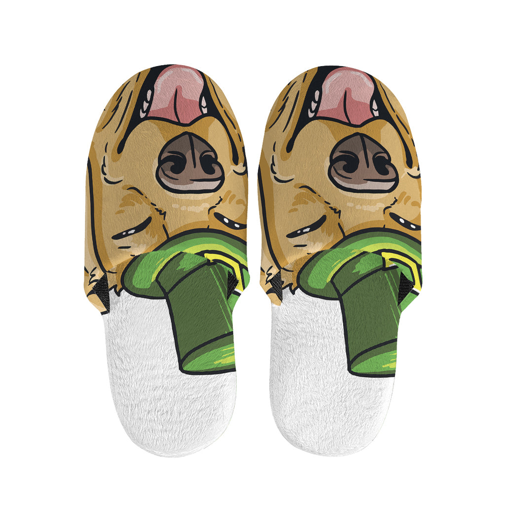 Patrick's Day Golden Retriever Print Slippers