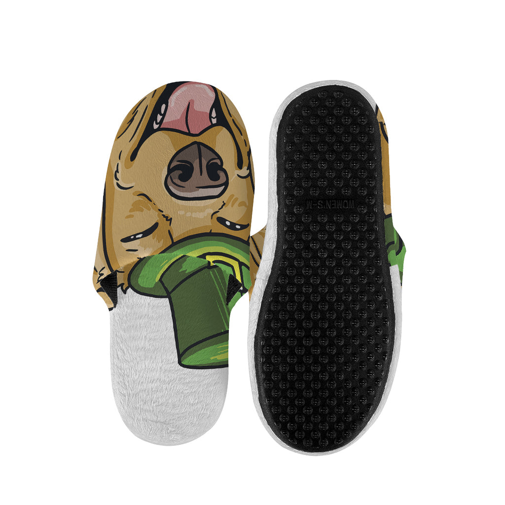 Patrick's Day Golden Retriever Print Slippers