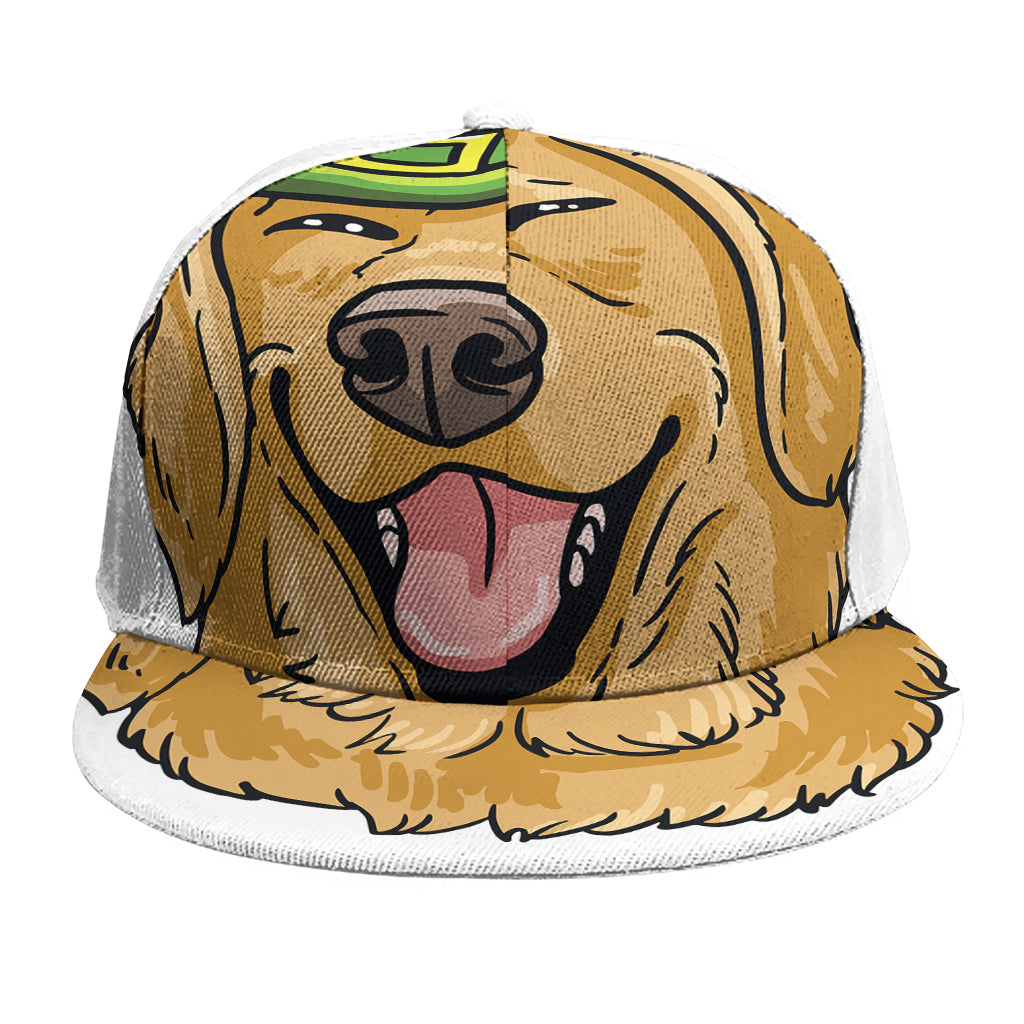 Patrick's Day Golden Retriever Print Snapback Cap