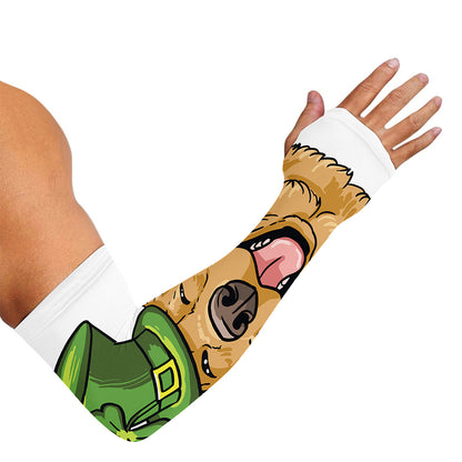 Patrick's Day Golden Retriever Print Sun Protection Arm Sleeves