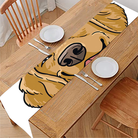 Patrick's Day Golden Retriever Print Table Runner