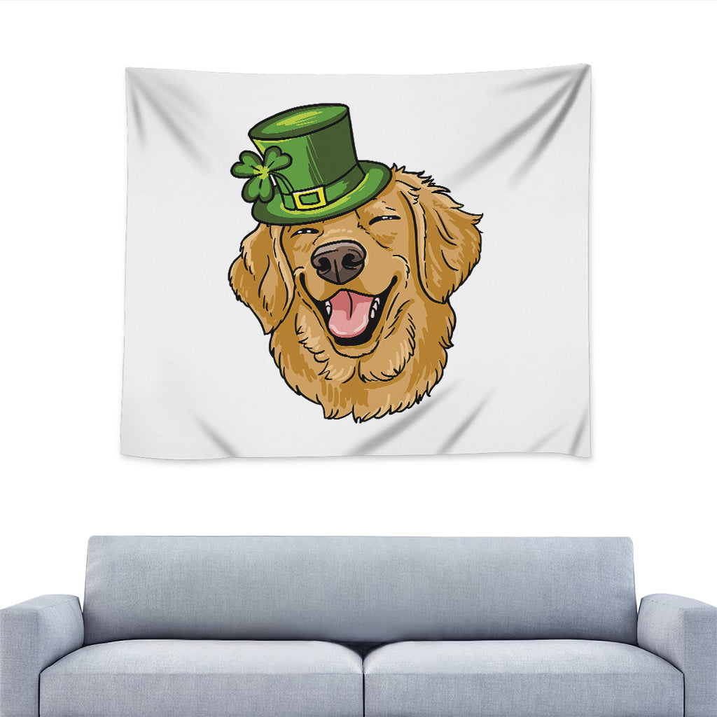 Patrick's Day Golden Retriever Print Tapestry