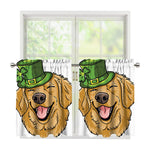 Patrick's Day Golden Retriever Print Tier Curtains