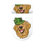 Patrick's Day Golden Retriever Print Toilet Lid And Tank Cover Set