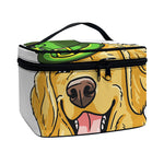 Patrick's Day Golden Retriever Print Travel Makeup Bag