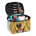 Patrick's Day Golden Retriever Print Travel Makeup Bag