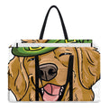 Patrick's Day Golden Retriever Print Utility Tote Bag