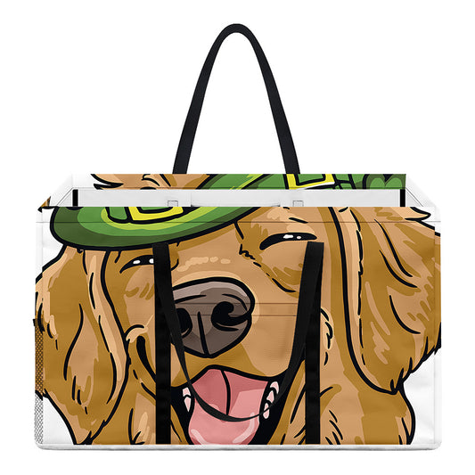 Patrick's Day Golden Retriever Print Utility Tote Bag