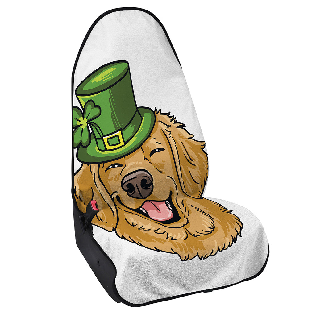 Patrick's Day Golden Retriever Print Waterproof Car Seat Cover