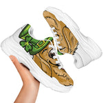 Patrick's Day Golden Retriever Print White Chunky Shoes