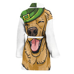 Patrick's Day Golden Retriever Print Women's Bathrobe