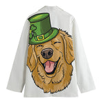 Patrick's Day Golden Retriever Print Women's Blazer