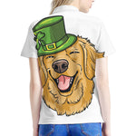 Patrick's Day Golden Retriever Print Women's Polo Shirt