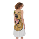 Patrick's Day Golden Retriever Print Women's Sleeveless Dress