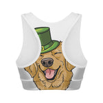 Patrick's Day Golden Retriever Print Women's Sports Bra