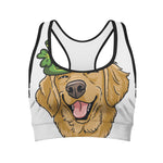 Patrick's Day Golden Retriever Print Women's Sports Bra