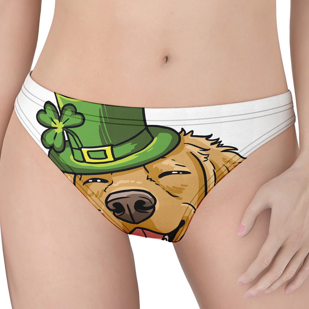 Patrick's Day Golden Retriever Print Women's Thong