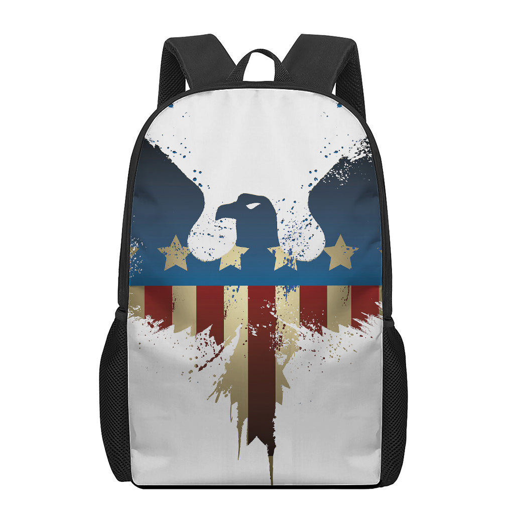 Patriotic American Eagle Print 17 Inch Backpack