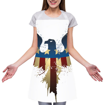 Patriotic American Eagle Print Adjustable Apron