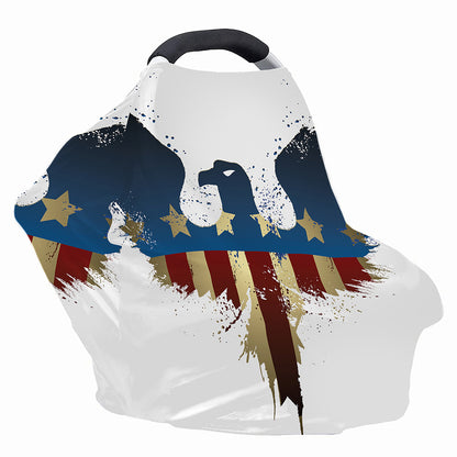 Patriotic American Eagle Print Baby Seat Cover