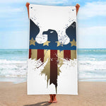 Patriotic American Eagle Print Beach Towel