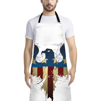 Patriotic American Eagle Print Bib Apron With Pocket