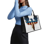 Patriotic American Eagle Print Canvas Tote Bag