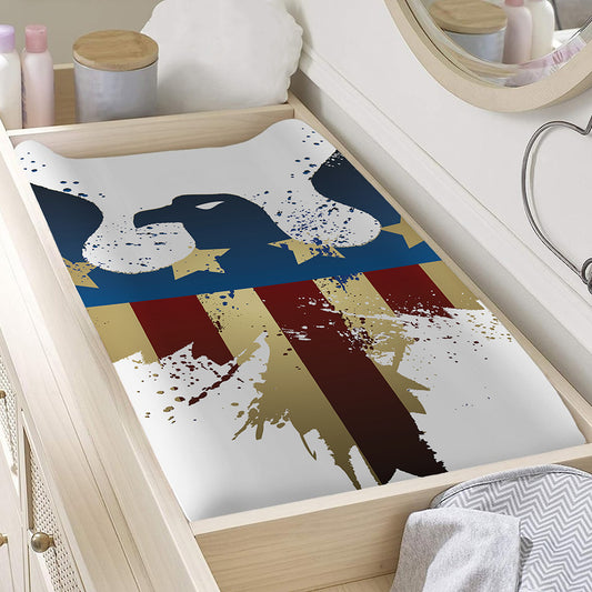 Patriotic American Eagle Print Changing Pad Cover