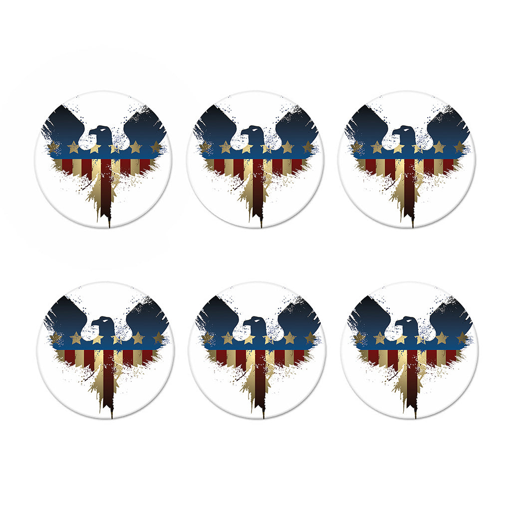 Patriotic American Eagle Print Coaster Set