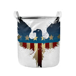 Patriotic American Eagle Print Collapsible Laundry Basket