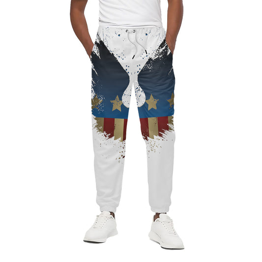 Patriotic American Eagle Print Cotton Pants