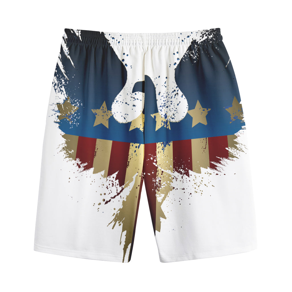 Patriotic American Eagle Print Cotton Shorts