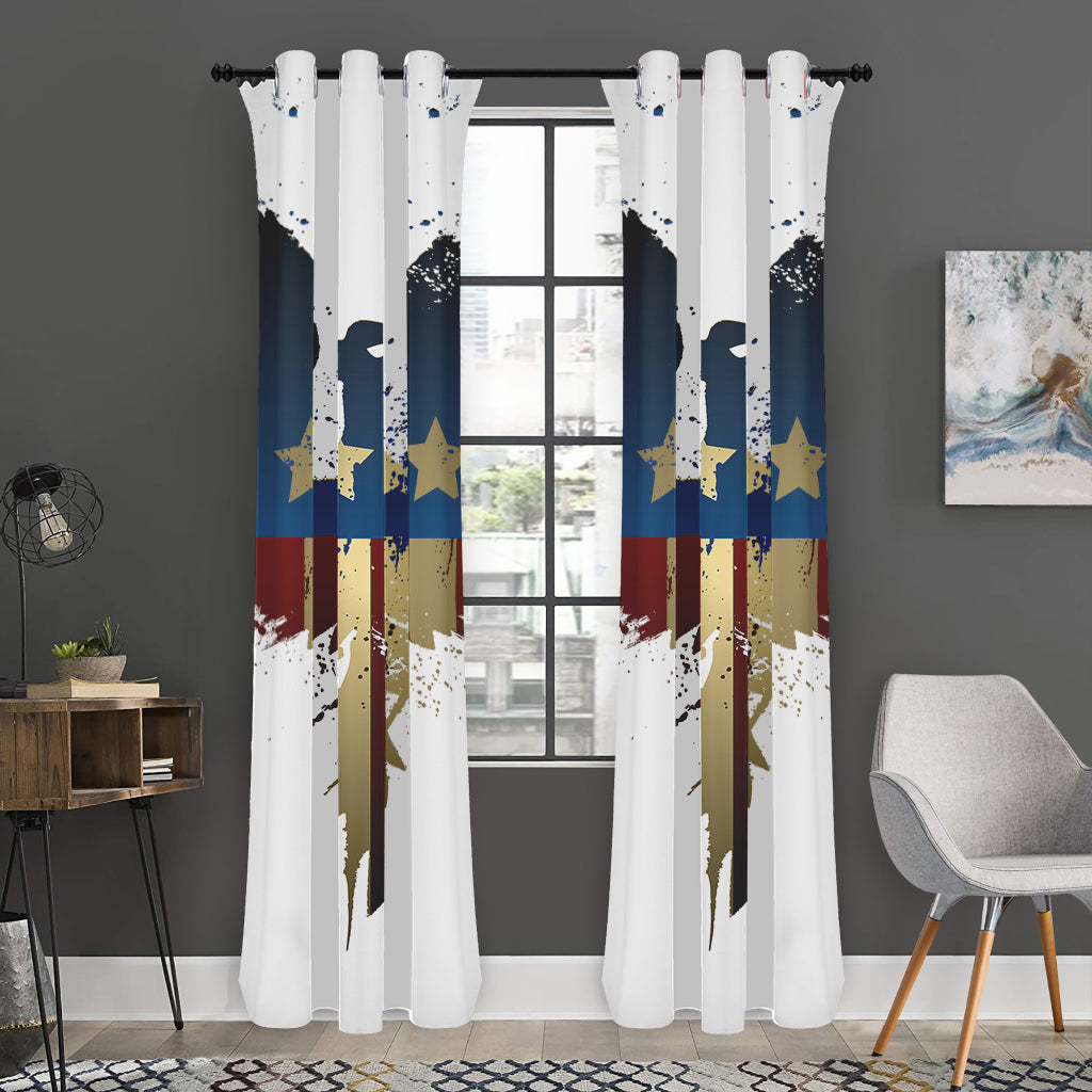Patriotic American Eagle Print Curtain
