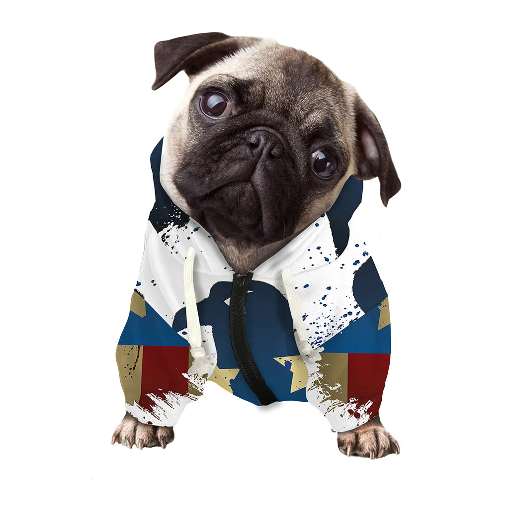 Patriotic American Eagle Print Dog Zip Up Hoodie