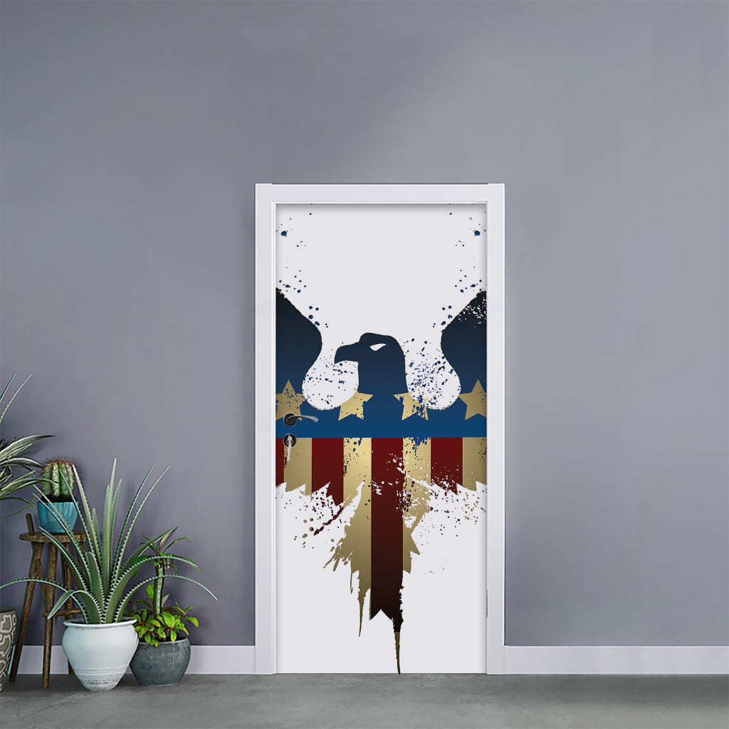 Patriotic American Eagle Print Door Sticker
